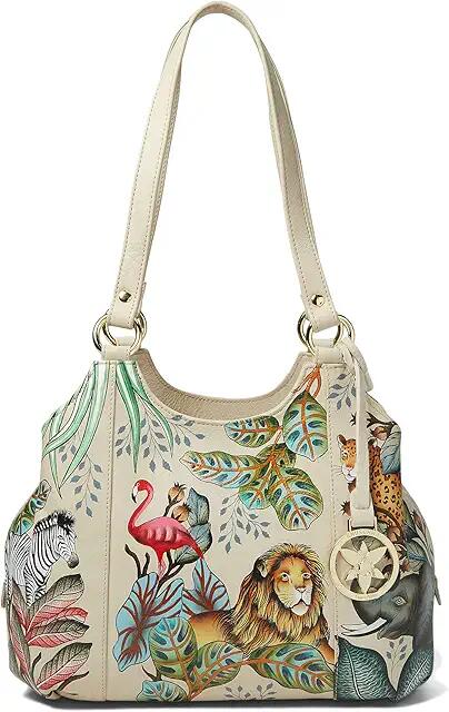 Anuschka 469 Triple Compartment Medium Satchel (African Adventure) Handbags Cover