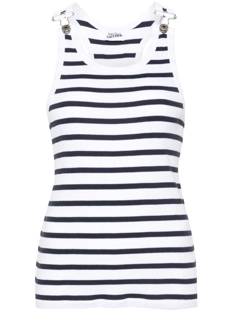 Jean Paul Gaultier ribbed striped tank top - White Cover