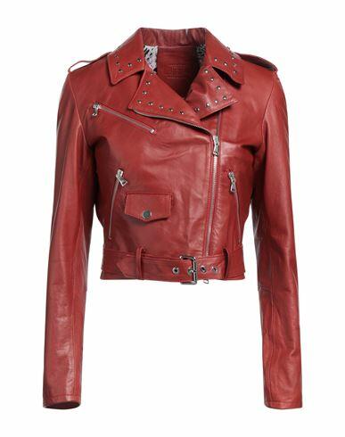 Masterpelle Woman Jacket Brick red Soft Leather Cover