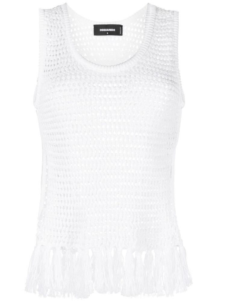 DSQUARED2 crochet-knit tank top - White Cover