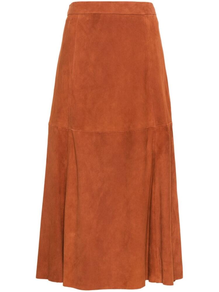 Polo Ralph Lauren suede A-line midi skirt - Orange Cover