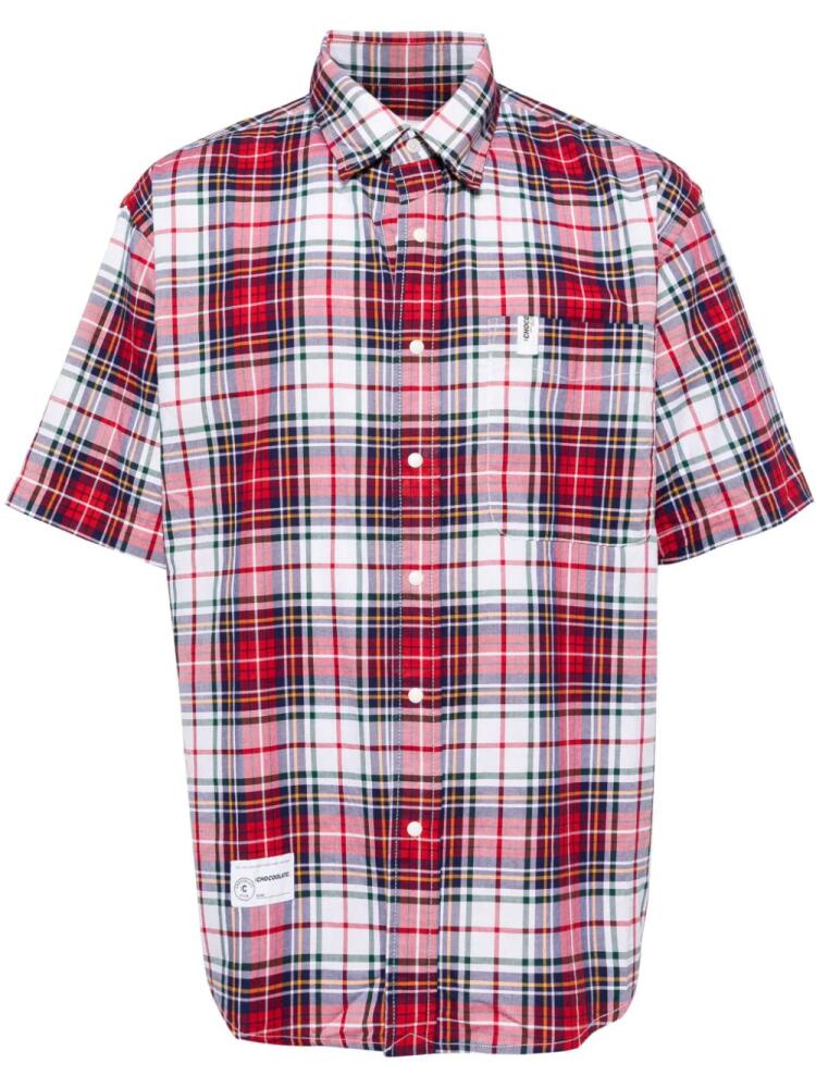 CHOCOOLATE check-print poplin shirt - Red Cover