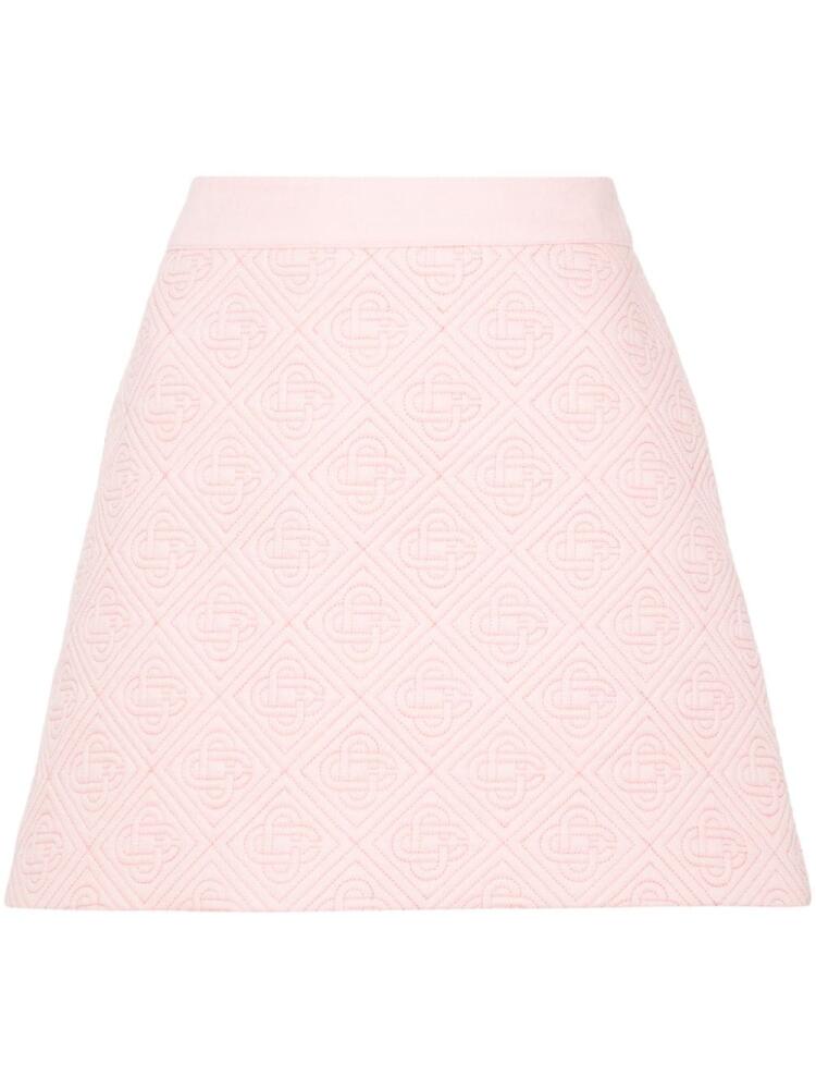 Casablanca logo-quilted mini skirt - Pink Cover