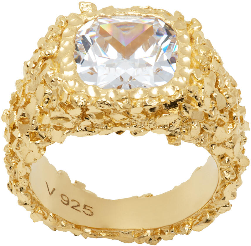 Veneda Carter Gold VC078 Large Square Crystal Ring Cover