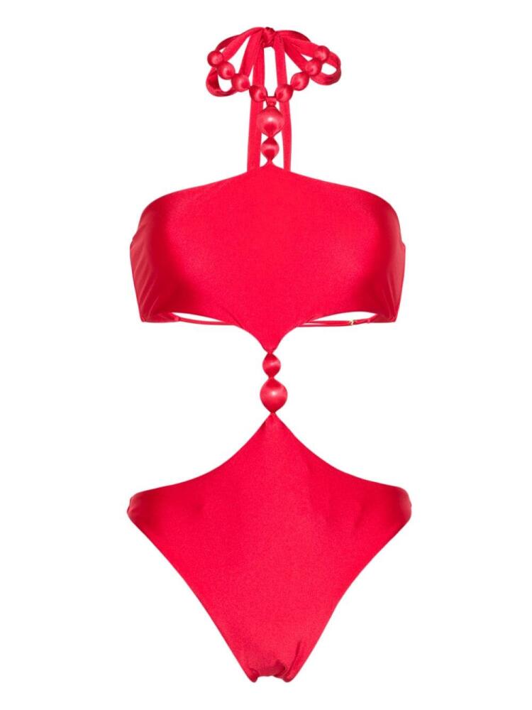 Cult Gaia Caitriona beaded swimsuit - Red Cover