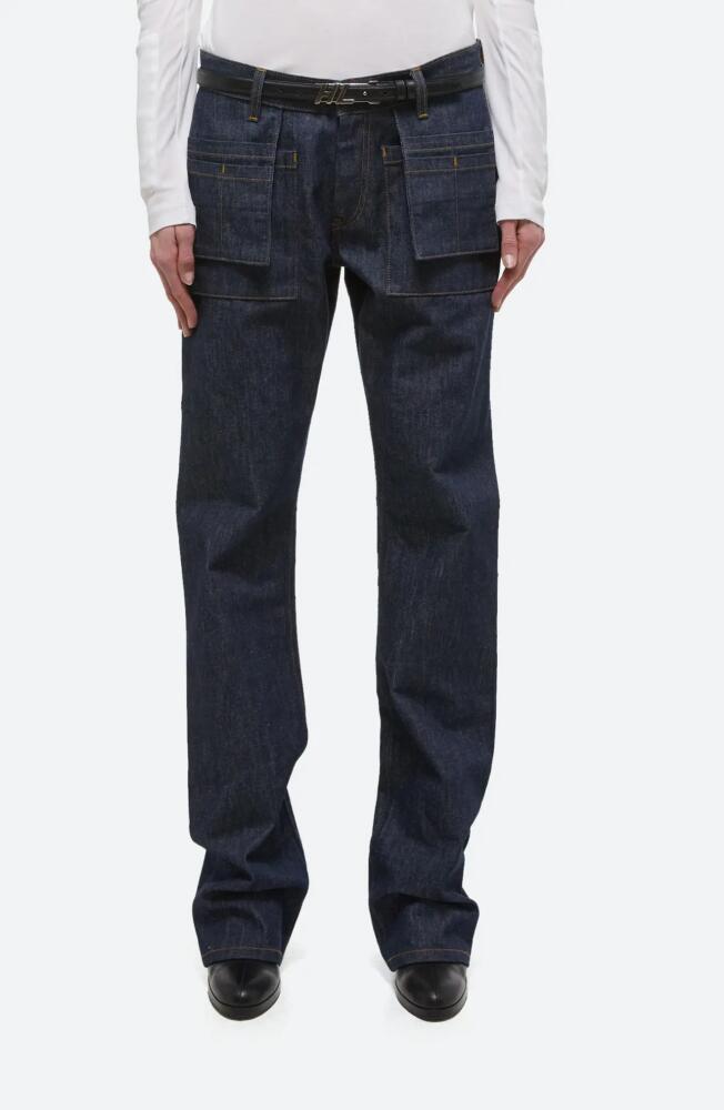 Helmut Lang Utility Straight Leg Jeans in Raw Indigo Cover