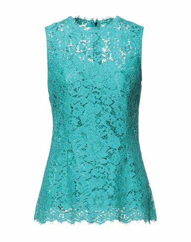 Dolce & gabbana Woman Top Turquoise Cotton, Viscose, Polyamide Cover