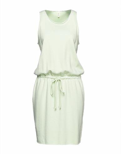 Lanston Woman Mini dress Light green Cotton, Tencel Cover