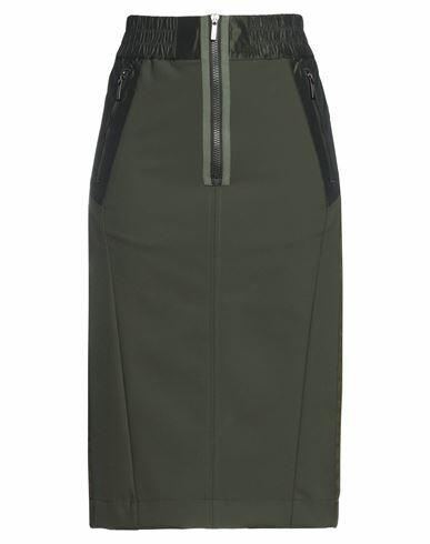 High Woman Midi skirt Military green Nylon, Elastane, Polyester Cover