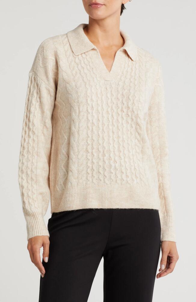 caslon(r) Cable Stitch Sweater in Beige Oatmeal Heather Cover