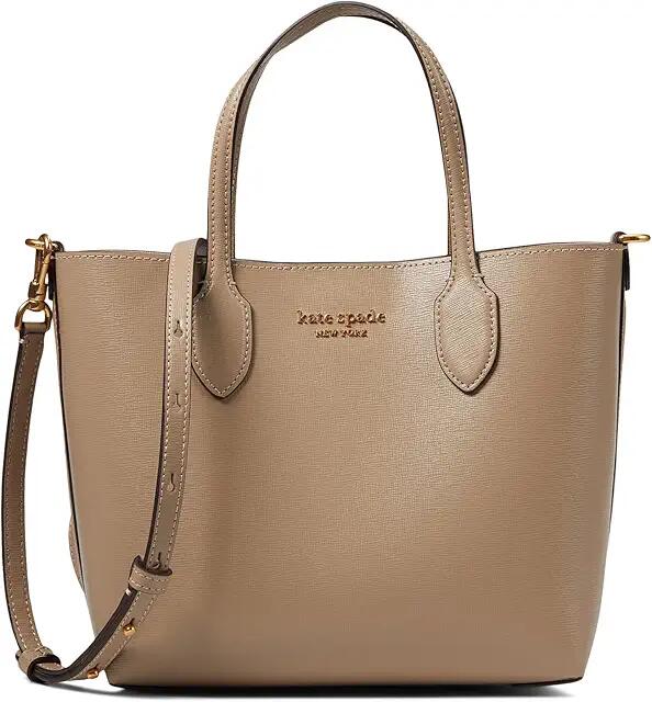 Kate Spade New York Bleecker Saffiano Leather Medium Crossbody Tote (Timeless Taupe) Handbags Cover