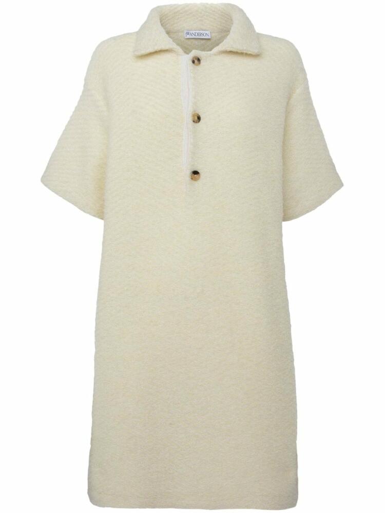 JW Anderson logo-plaque knit polo dress - Yellow Cover