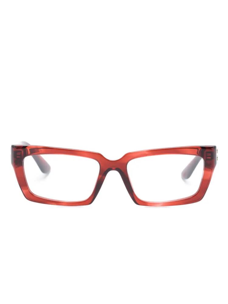 Miu Miu Eyewear tortoiseshell rectangle-frame glasses - Red Cover