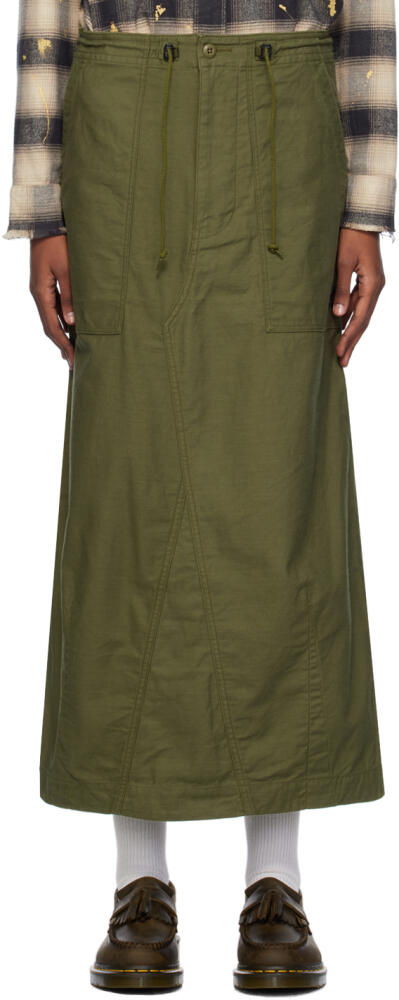 NEEDLES Khaki String Fatigue Midi Skirt Cover