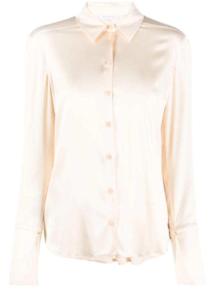 Patrizia Pepe pointed-collar satin-finish shirt - Neutrals Cover