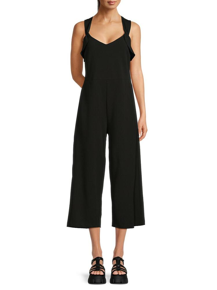 Nicole Miller Women's Sweetheart Wide Leg Jumpsuit - Very Black Cover