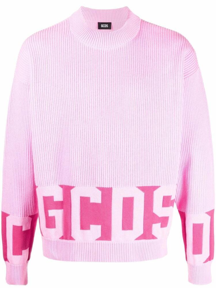 GCDS intarsia-knit logo jumper - Pink Cover