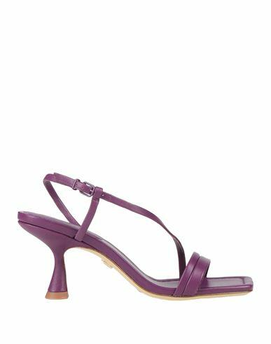 Lola Cruz Woman Sandals Dark purple Leather Cover