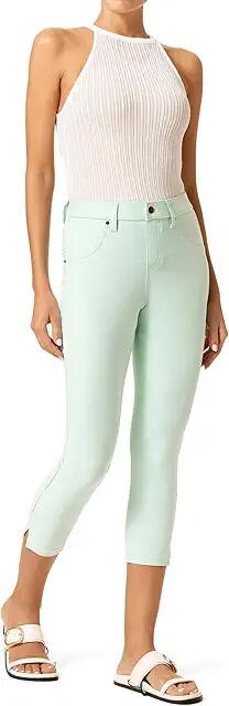 HUE Ankle Slit Essential Denim Capri Leggings (Aqua Foam) Women's Jeans Cover