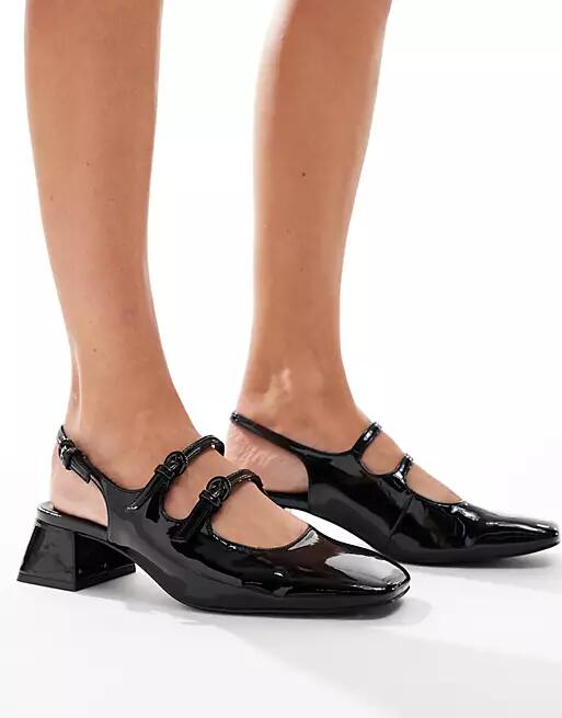 Stradivarius heeled mary jane shoe in black Cover