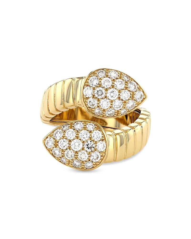 Alberto Milani 18K Yellow Gold Via Mercanti Diamond Tubogas Bypass Ring Cover