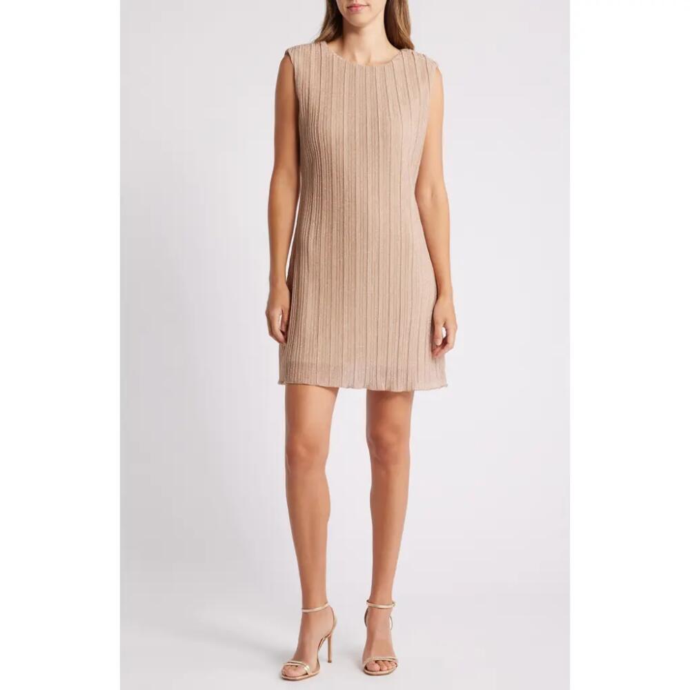 MELLODAY Sparkle Pleated Sleeveless Minidress in Rose Gold Cover