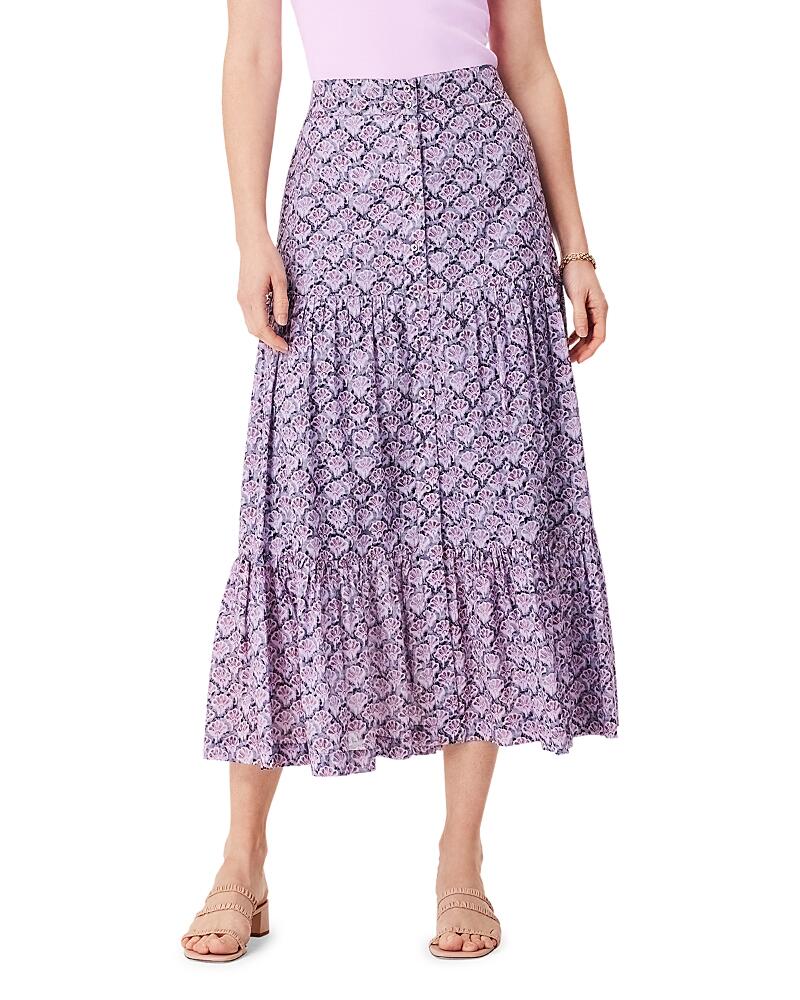 Nic+Zoe Falling Fans Tiered Midi Skirt Cover