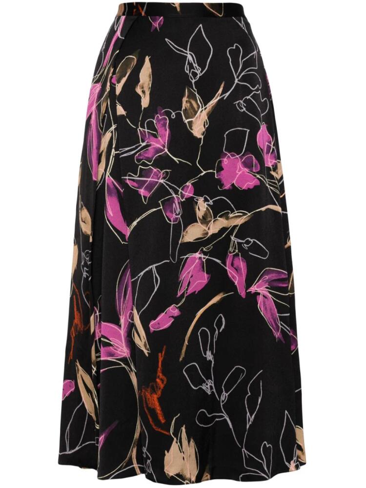 Paul Smith Ink Floral-print high-waisted skirt - Black Cover