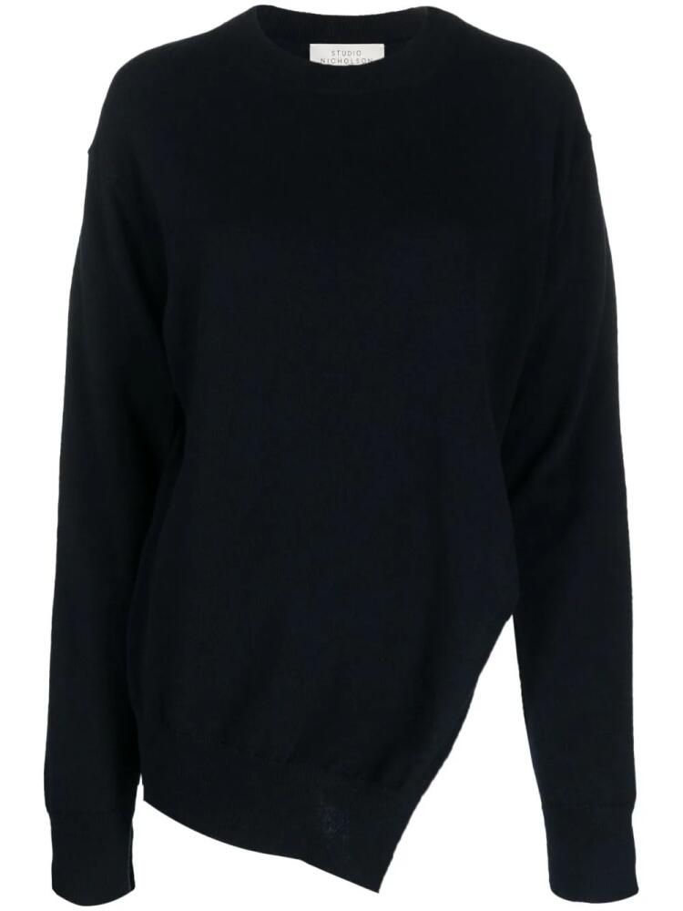 Studio Nicholson Sanpo asymmetric wool jumper - Blue Cover