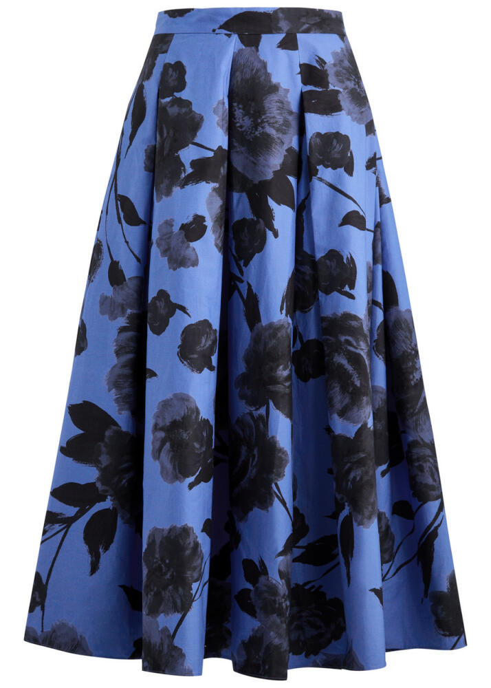 Erdem Floral-print Cotton-poplin Midi Skirt - Multi Floral Cover