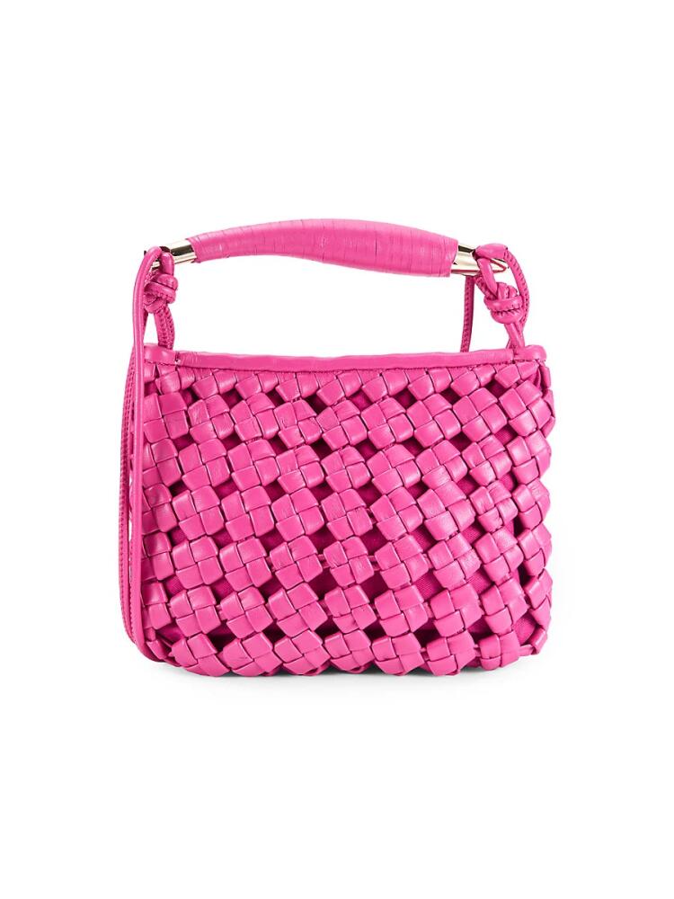 Walter Baker Women's Mini Hazel Woven Top Handle Bag - Bright Pink Cover