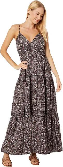 Lucky Brand Paisley Tiered Maxi Dress (Raven Multi) Women's Clothing Cover