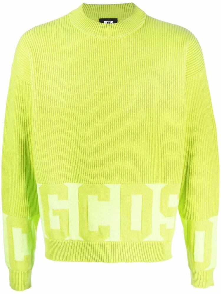 GCDS intarsia-knit logo jumper - Green Cover