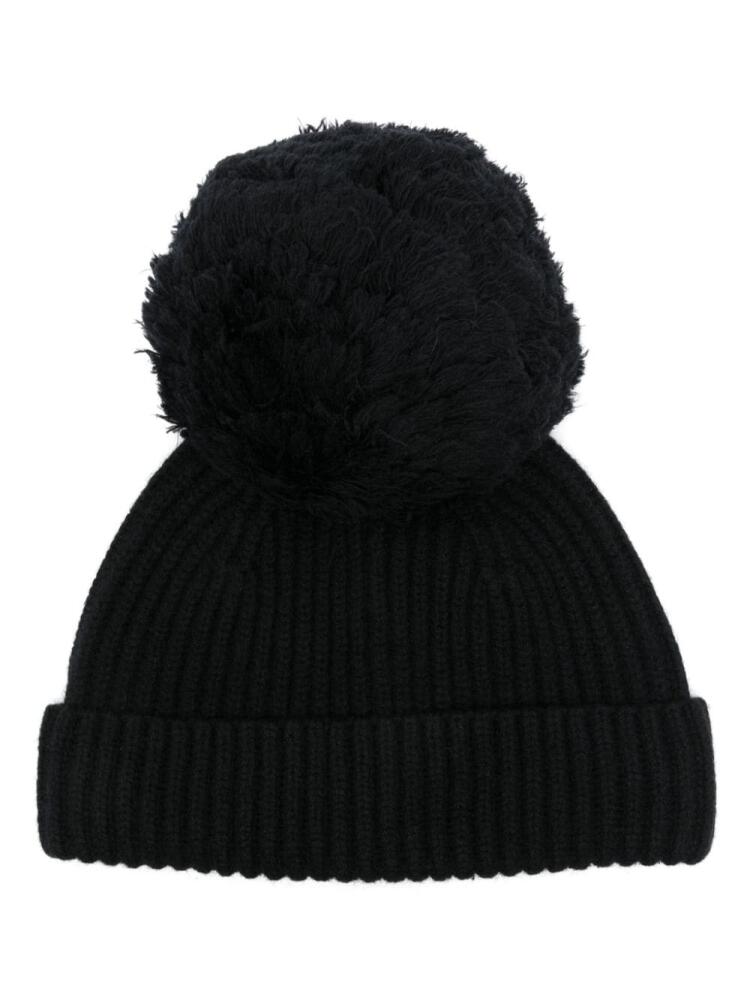 Jean Paul Gaultier pompom-embellished wool beanie - Black Cover