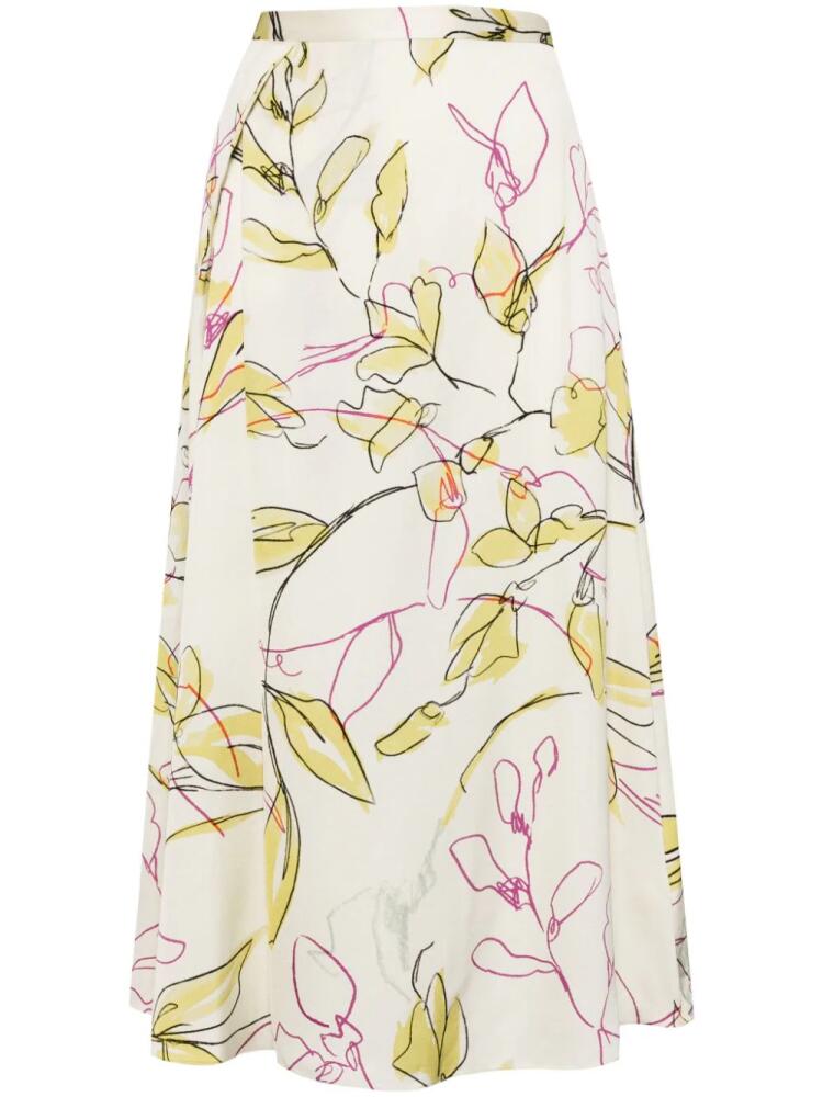 Paul Smith Ink Floral-print high-waisted skirt - Neutrals Cover