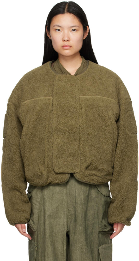 Entire Studios Khaki Fluffy Jacket Cover