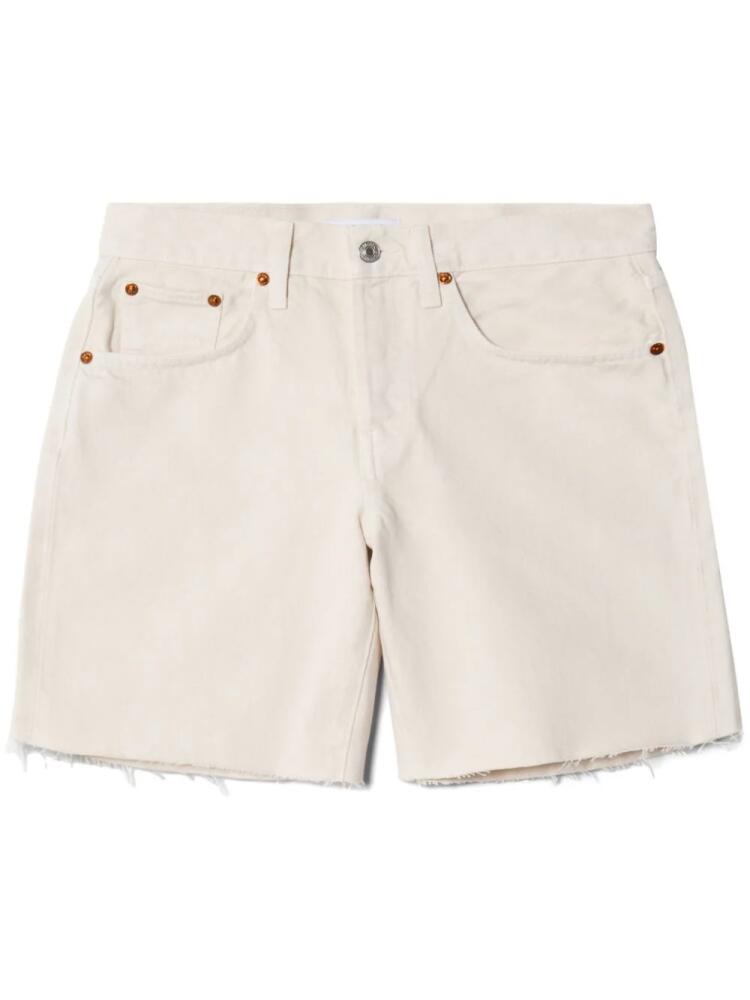 RE/DONE Boyfriend Cutoff denim mini shorts - Neutrals Cover