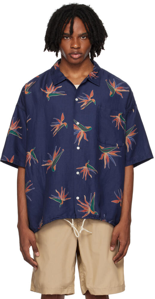 nanamica Navy Graphic Shirt Cover