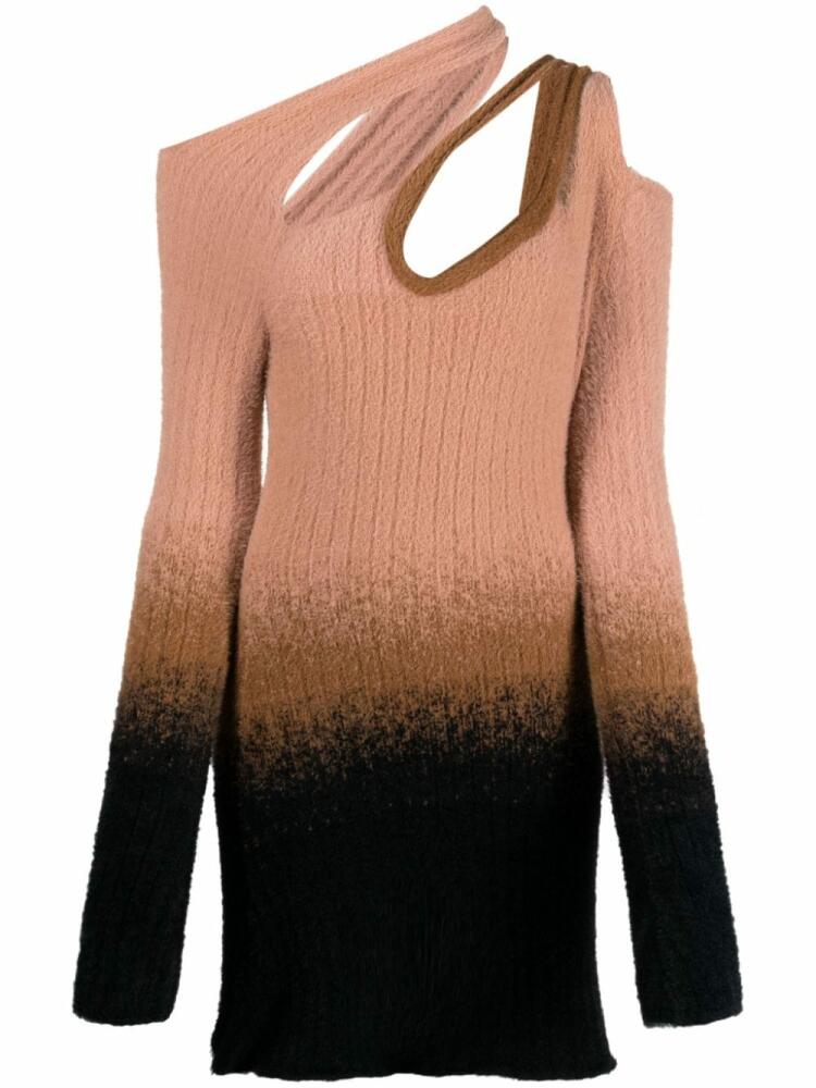 Ottolinger gradient-effect knitted mini dress - Pink Cover