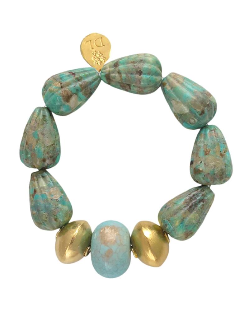 Devon Leigh Carved Turquoise Stretch Bracelet Cover