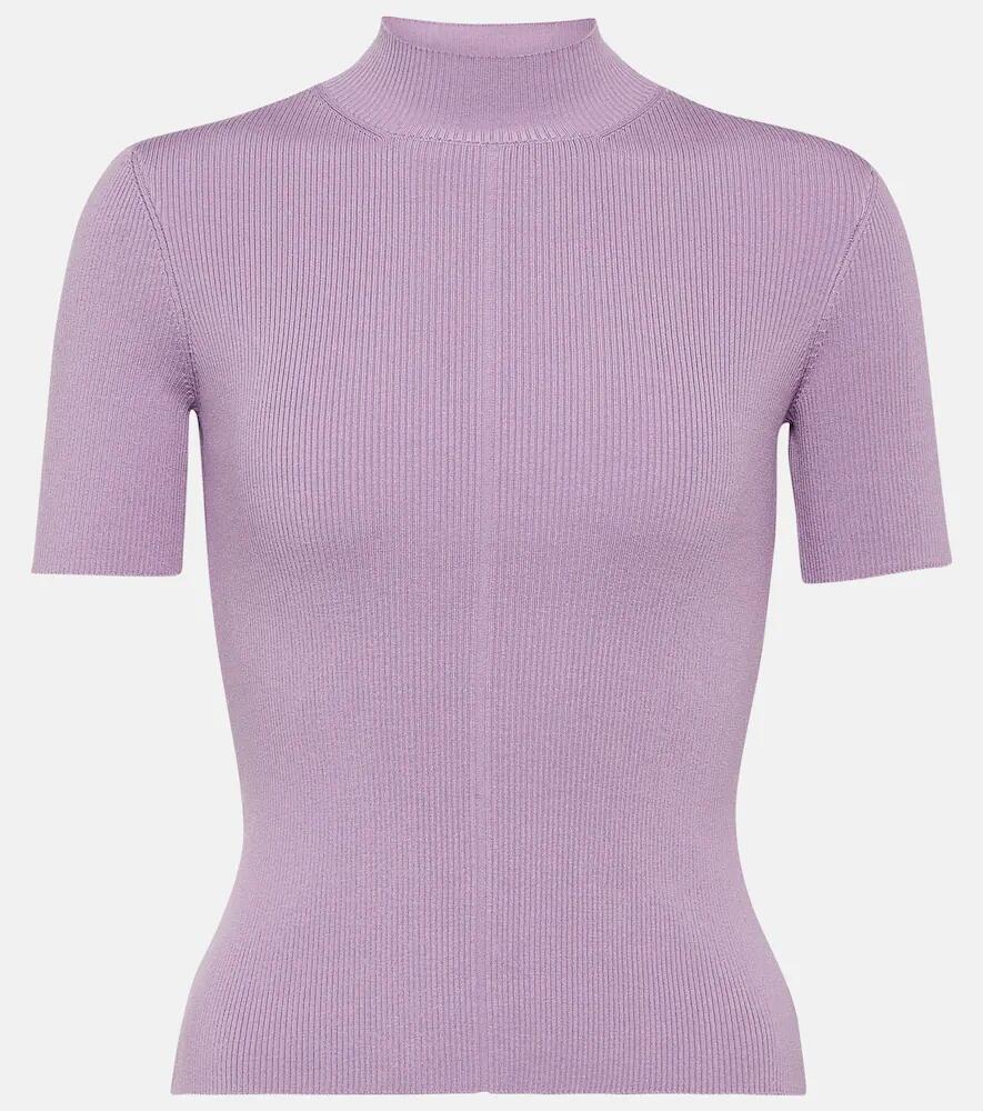 Oscar de la Renta Ribbed-knit silk-blend sweater Cover