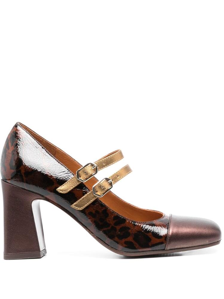 Chie Mihara Oly 90mm leopard-print leather pumps - Brown Cover