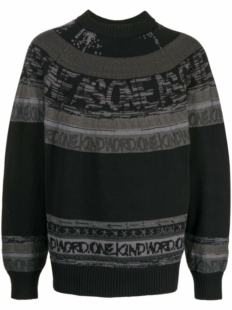 sacai embroidered-design cotton jumper - Black Cover