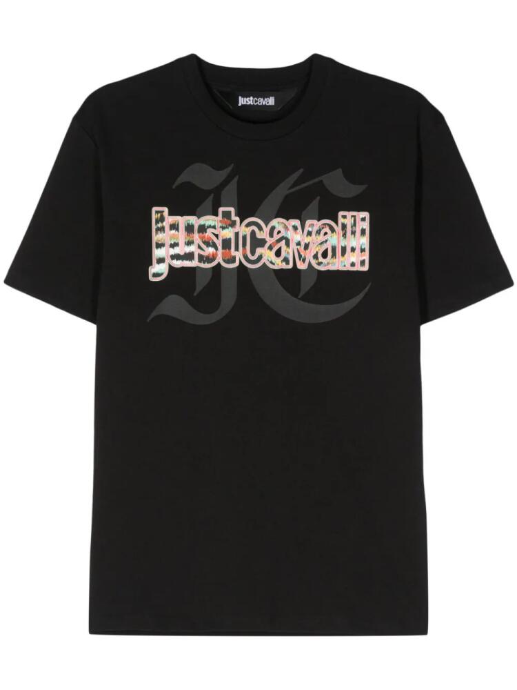 Just Cavalli logo-stamp cotton T-shirt - Black Cover