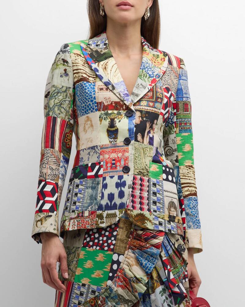 Libertine Bloomsbury Collage Printed Blazer Jacket Cover