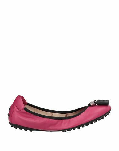 Tod's Woman Ballet flats Magenta Soft Leather, Textile fibers Cover