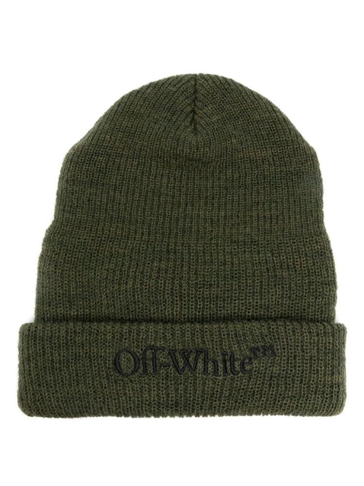 Off-White logo-embroidered beanie - Green Cover