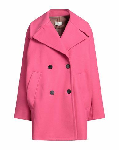 Vicolo Woman Coat Magenta Polyester Cover