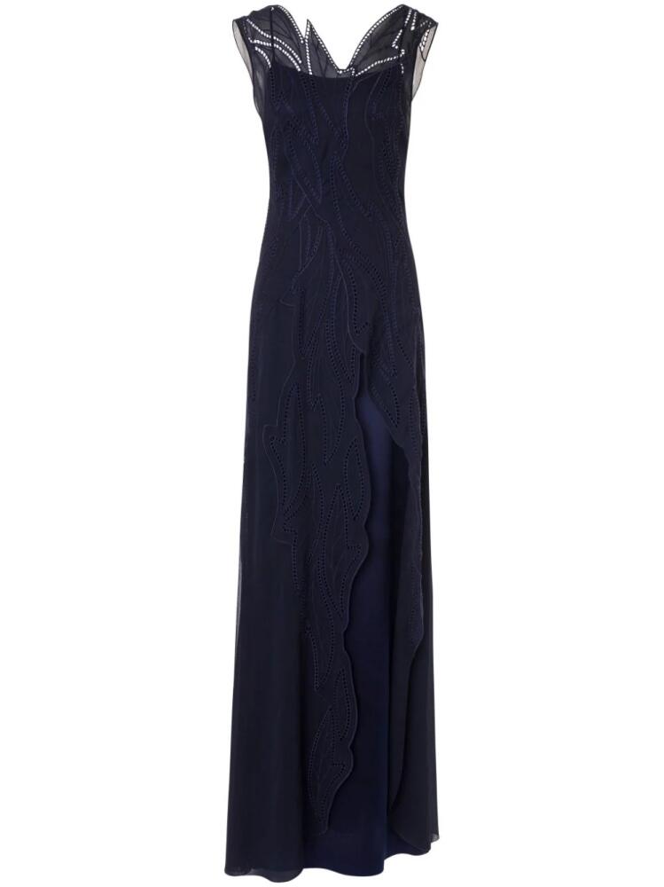 Alberta Ferretti lace overlay maxi dress - Blue Cover