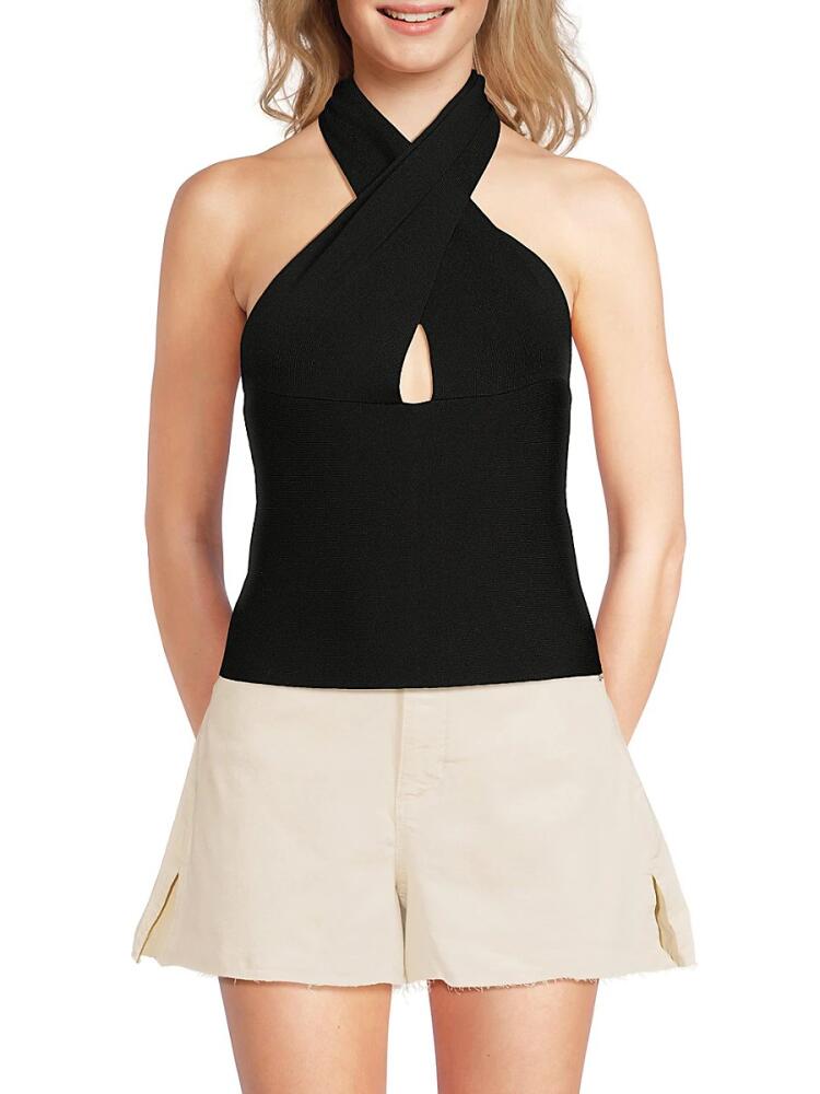 WeWoreWhat Women's Fitted Halterneck Top - Black Cover